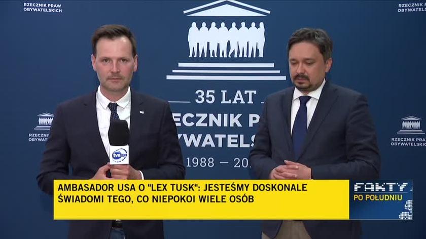 Rzecznik praw obywatelskich Marcin Wiącek o "lex Tusk"