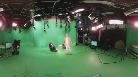 Grzegorz Miecugow oprowadza po studiu wirtualnym TVN24. Wideo 360 stopni