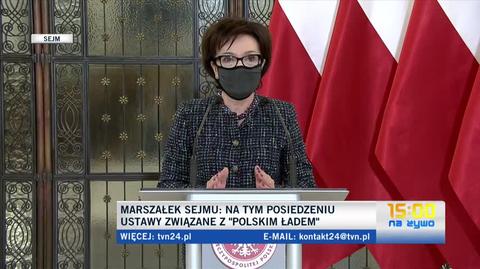 Marszałek Elżbieta Witek o reasumpcji i opiniach prawnych
