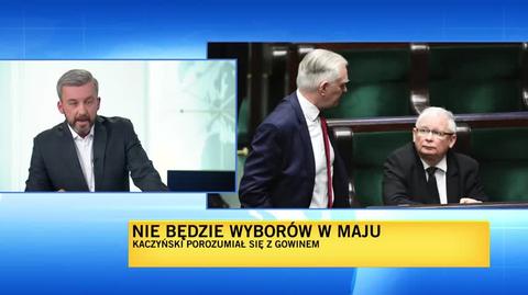 Reporter "Faktów" TVN Krzysztof Skórzyński o oświadczeniu Kaczyńskiego i Gowina