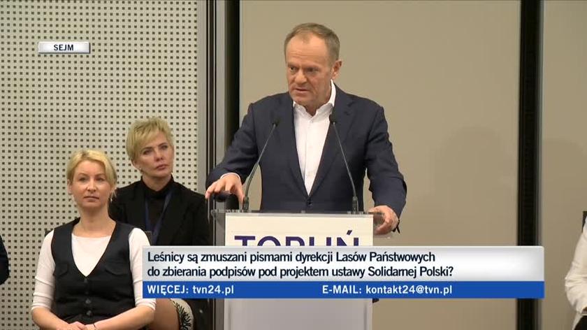Tusk: Ziobryści doprowadzili do największej wycinki drzew w historii Polski