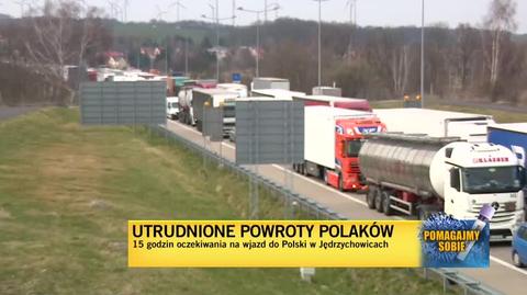 Korek przed niemiecko-polskim przejściem granicznym. "Ciągnie dobre 40 km do tyłu. Tam jest masa ludzi, to jest masakra"