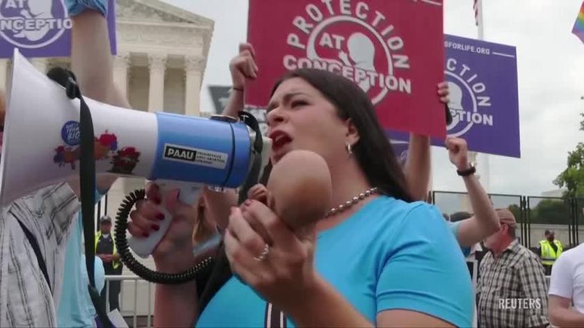 Protesty w sprawie prawa do aborcji przed Sądem Najwyższym USA