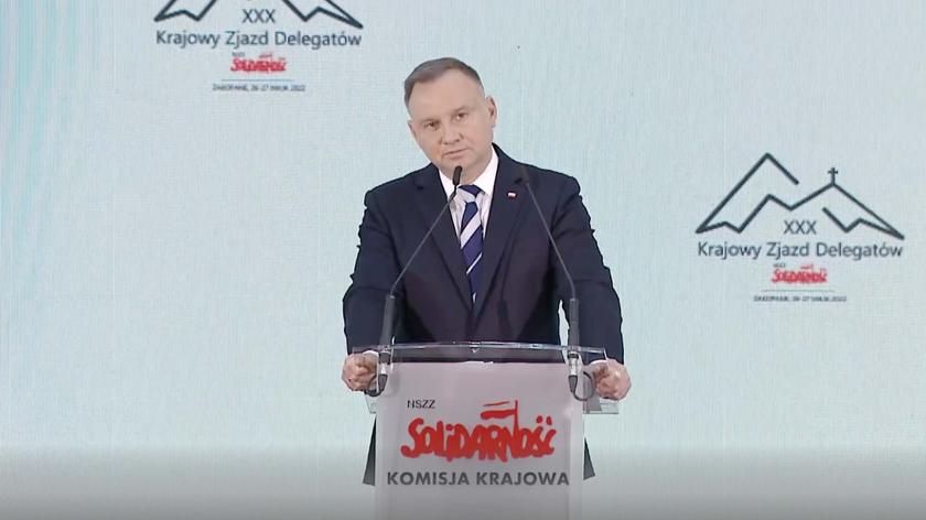 Andrzej Duda w czasie XXX Krajowego Zjazdu Delegatów "Solidarności"