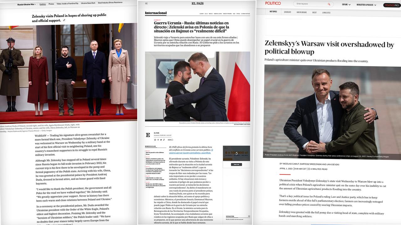Visita del presidente ucraniano Volodymyr Zelensky en Varsovia.  Comentario de los medios extranjeros