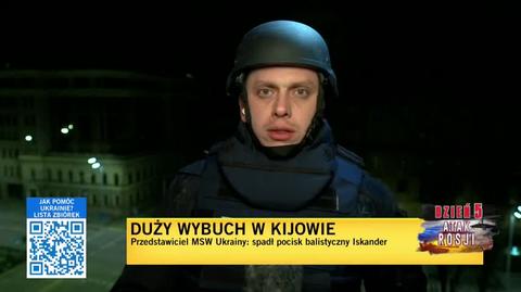 Relacja reportera "Faktów" Wojciecha Bojanowskiego po uderzeniu pocisku balistycznego Iskander: celem była stacja radiolokacyjna (28.02)