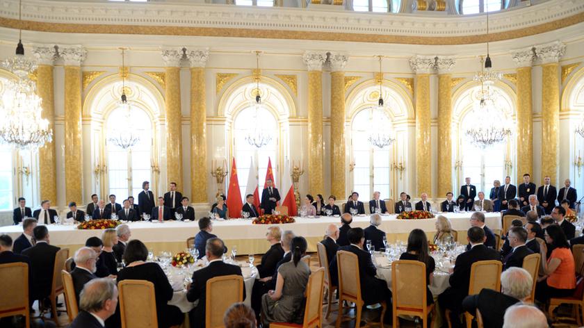 Oficjalny obiad podczas wizyty prezydenta Chin w Polsce