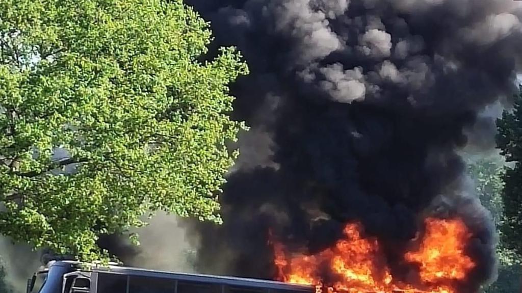Płonęła tylna część autobusu