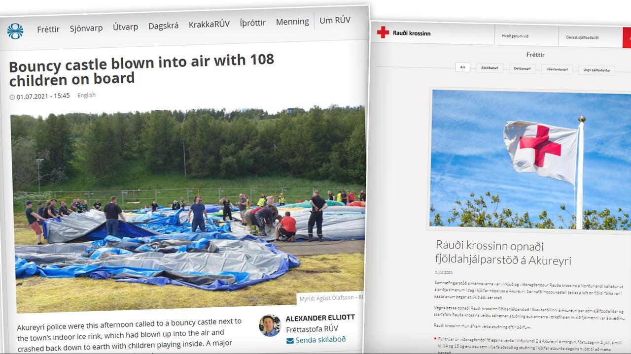Islandia. Akureyri. Nadmuchiwany zamek wzniósł się w powietrze z ponad setką dzieci - Vimarsana News