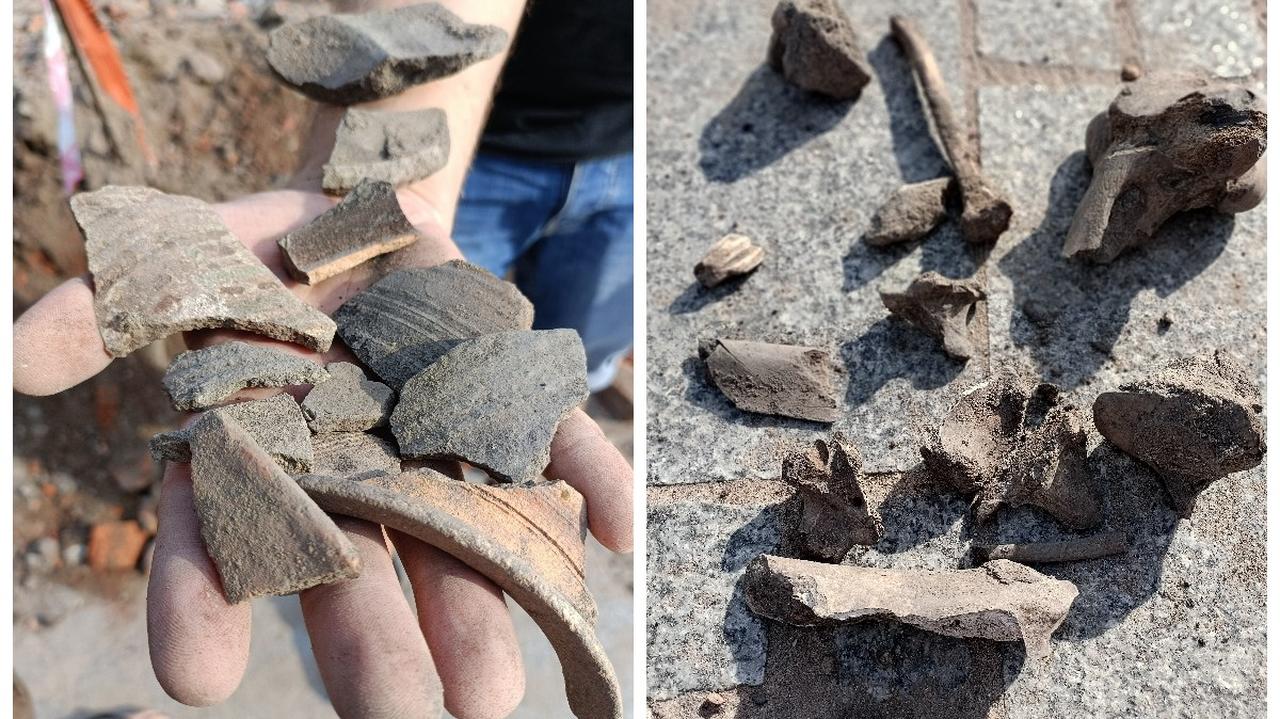 Kości i fragmenty ceramiki znaleźli przy okazji budowy linii tramwajowej