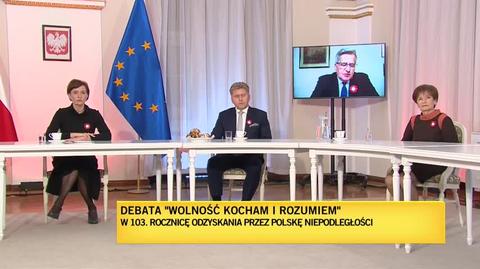 Komorowski podczas debaty na rzecz demokracji w ramach projektu "Wolność kocham i rozumiem"