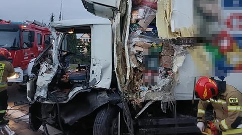Wypadek ciężarówek w Trzcinicy na Podkarpaciu