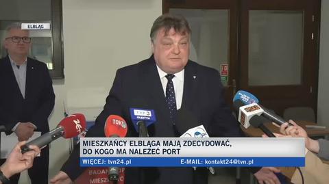 Prezydent Witold Wróblewski o głosowaniu w sprawie portu w Elblągu