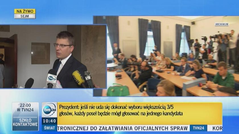 Wiceminister sprawiedliwości Marcin Warchoł krytykuje propozycję Andrzeja Dudy dotyczacą zasad wyborach sędziów do KRS
