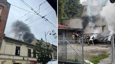 Pożar meleksów w Krakowie