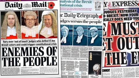 "Wrogowie ludu". Brytyjska prasa atakuje sędziów po wyroku ws. Brexitu