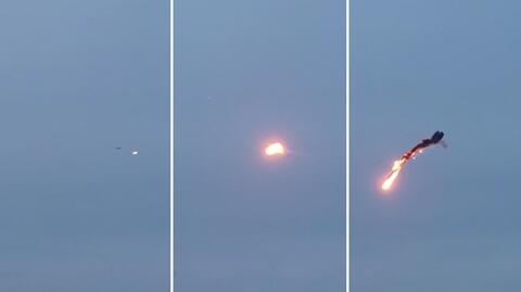 Dron zestrzelony nad centrum Kijowa. "Wyszedłem na ulicę i był dym"