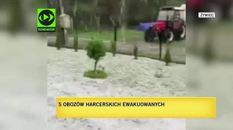 Ewakuowano pięć obozów harcerskich, opiekun jednego z nich ranny