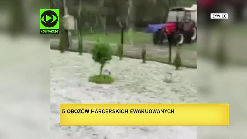 Ewakuowano pięć obozów harcerskich, opiekun jednego z nich ranny