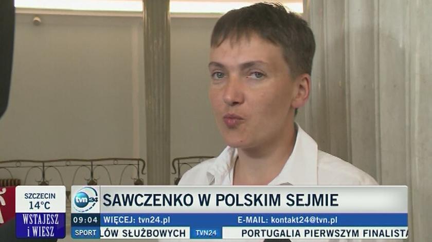 Nadia Sawczenko: dziękuję polskim przyjaciołom za wsparcie