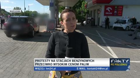 Protesty na stacjach benzynowych przeciwko wysokim cenom paliw (Warszawa)