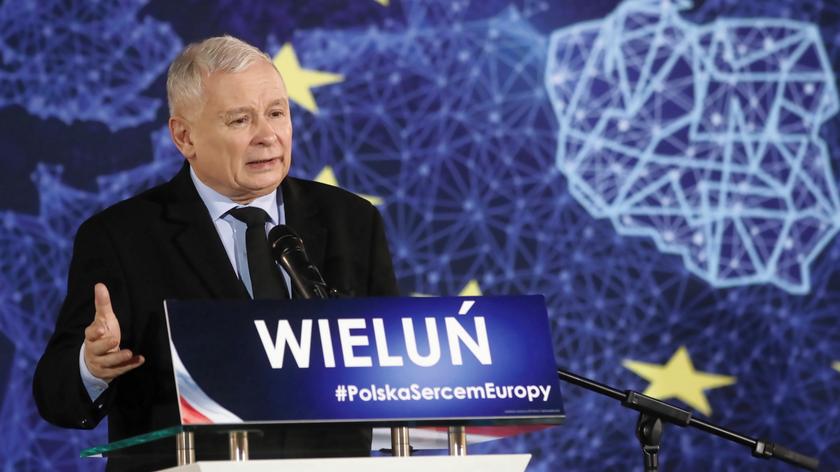 Prezes PiS Jarosław Kaczyński w Wieluniu