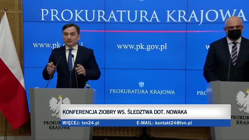 Konferencja Zbigniewa Ziobry dot. śledztwa w sprawie Sławomira Nowaka