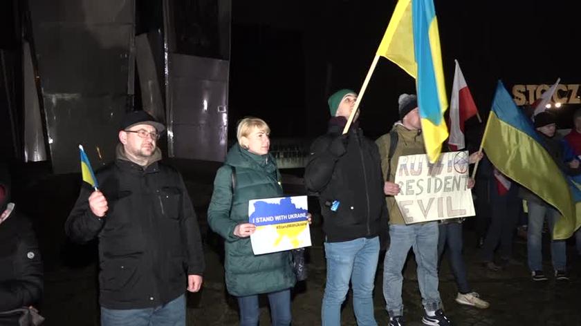 Wiec w Gdańsku przeciwko agresji Rosji na Ukrainę