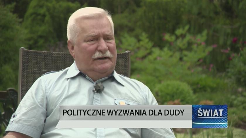 Wałęsa o politycznych wyzwnaiach Andrzeja Dudy 
