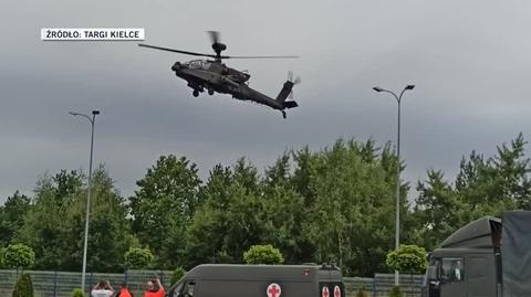 AH-64 ląduje w Kielcach przed targami