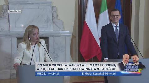Meloni: Byliśmy i będziemy u boku Ukrainy. Polska też może liczyć na nasze wsparcie