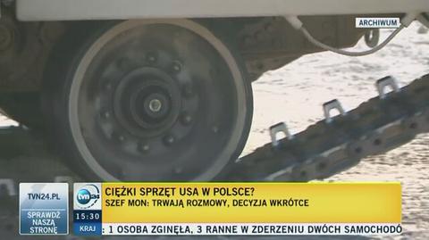 Ciężki sprzęt USA w Polsce. Szef MON: rozmawiamy, decyzja wkrótce