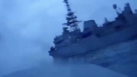 Moment ataku na okręt Iwan Churs. Ukraiński resort obrony publikuje nagranie 