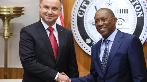 Prezydent Andrzej Duda spotkał się z burmistrzem Houston Sylvestrem Turnerem