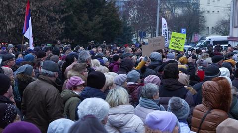Protest przed urzędem w Piotrkowie Trybunalskim