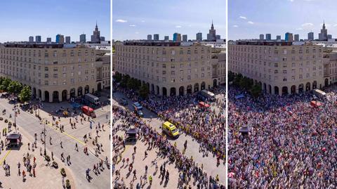 Setki tysięcy osób wypełniały Krakowskie Przedmieście na marszu 4 czerwca