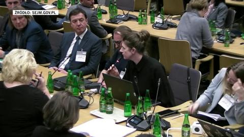 Sylwia Szczutkowska na posiedzeniu sejmowej Komisja Ochrony Środowiska, Zasobów Naturalnych i Leśnictwa, 25 stycznia 2024 roku