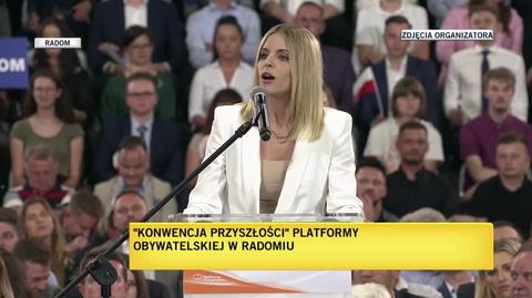 Aleksandra Gajewska przemawiała na konwencji PO w Radomiu