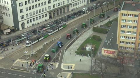 Rolnicy znów wyjechali na ulice Szczecina [3 kwietnia]