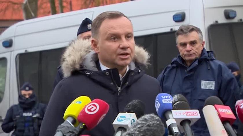 Prezydent Duda w Przewodowie zaapelował o uszanowanie prywatności rodzin ofiar tragedii