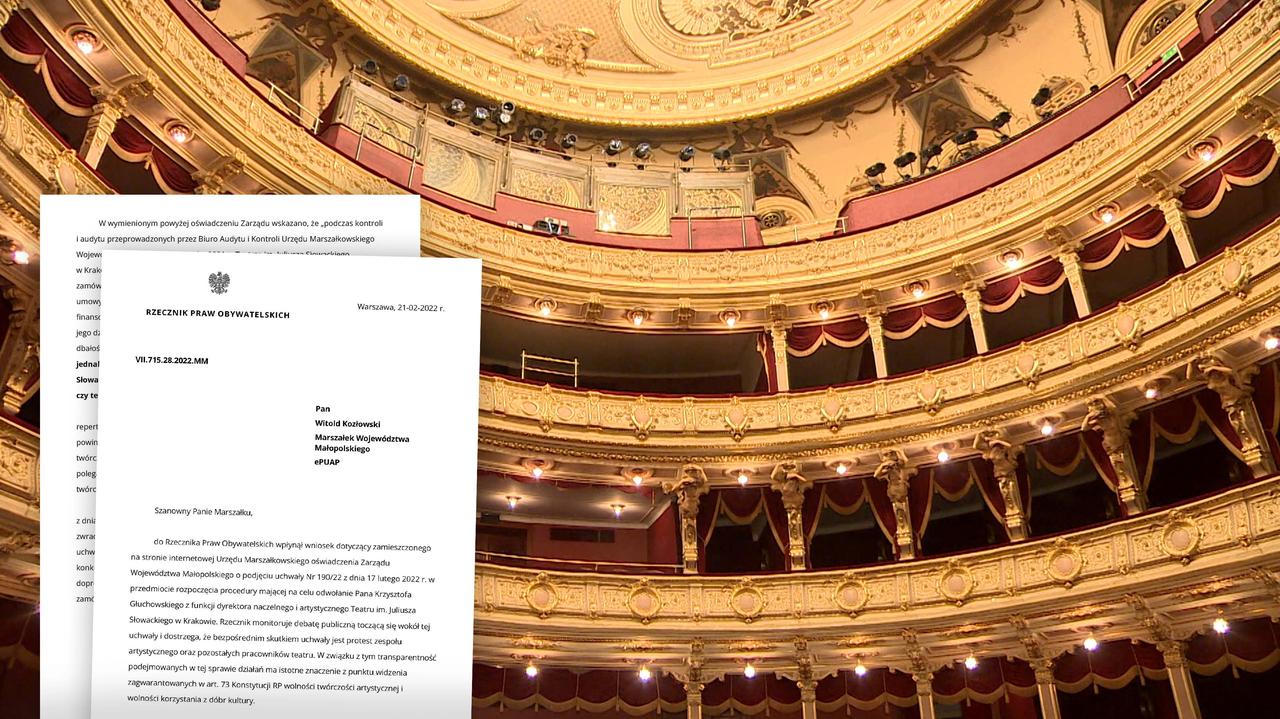 Sprawa odwołania dyrektora Teatru imienia Słowackiego. Rzecznik Praw Obywatelskich chce wyjaśnień od marszałka Małopolski