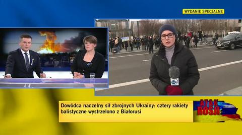 Protest przeciwko rosyjskiej agresji w Berlinie. Relacja reporterki TVN24 z 24 lutego