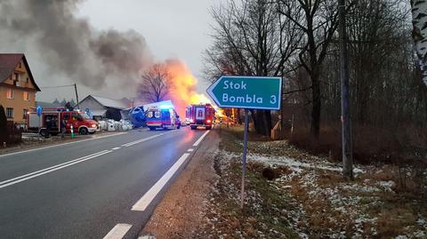 Ciężarówka stanęła w płomieniach (materiał z 30.01.2022)