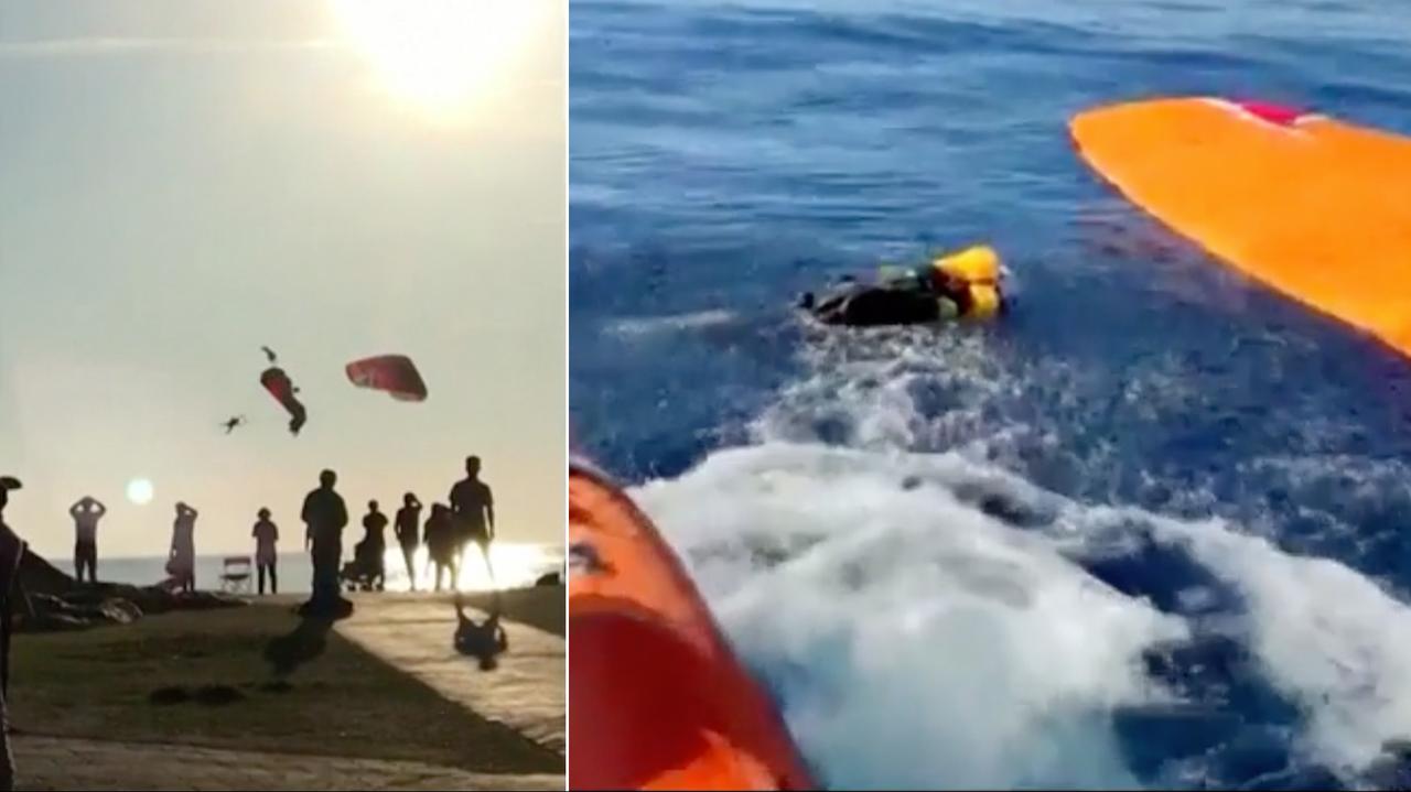 Zderzyli się w powietrzu, wpadli do morza. Jest nagranie