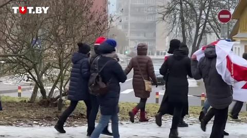 Niedzielny protest na Białorusi 