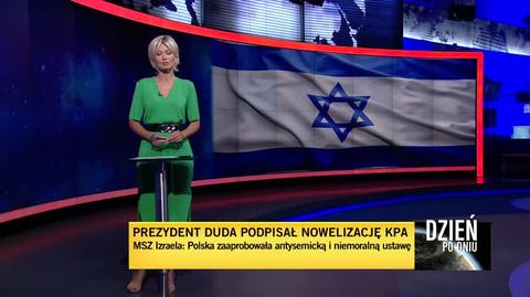 Izrael wycofuje z Polski charge d'affaires. Materiał "Dzień po dniu"
