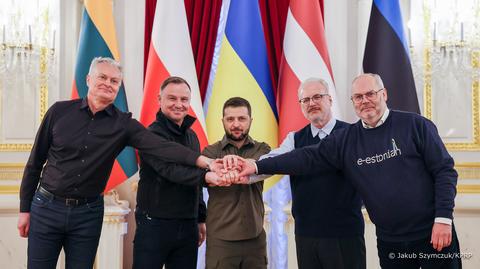 Prezydenci Polski, Litwy, Łotwy i Estonii na spotkaniu z Wołodymyrem Zełenskim 