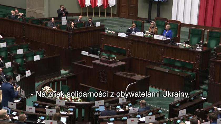 Wyłączone światło w polskim Sejmie. Na znak solidarności z Ukrainą 