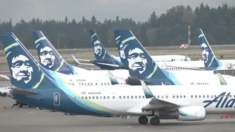 Samoloty Alaska Airlines na lotnisku Seattle-Tacoma (nagranie archiwalne)