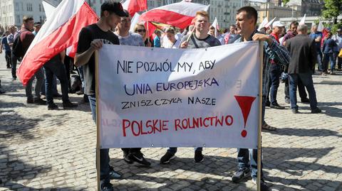 Protest rolników w Warszawie. "Staliśmy się śmietnikiem Europy"